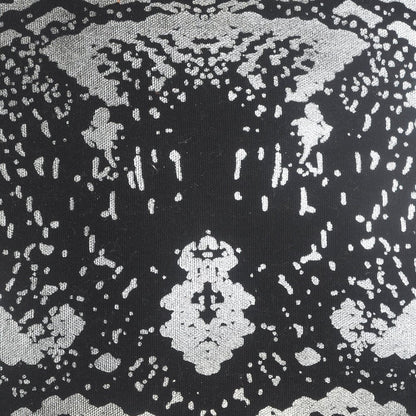Set of Two 20" Black And Silver Cotton Throw Pillows