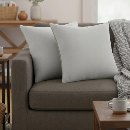 Set of Two 20" Gray Cotton Throw Pillows