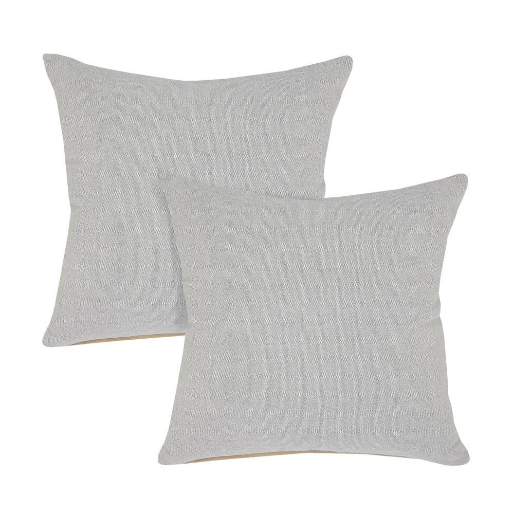 Set of Two 20" Gray Cotton Throw Pillows — view 1