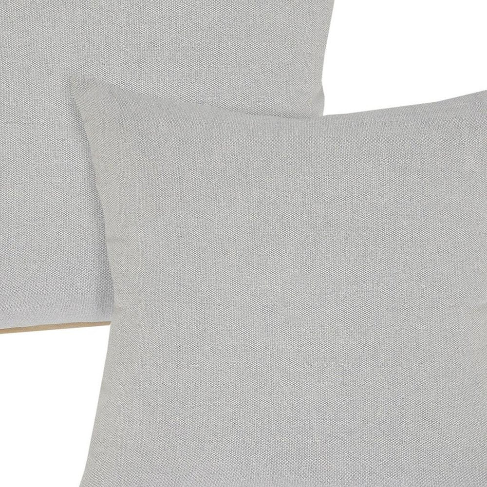 Set of Two 20" Gray Cotton Throw Pillows
