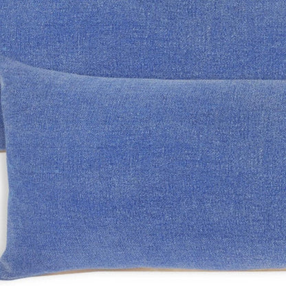 Set of Two 14" X 36" Blue Lumbar Cotton Throw Pillows