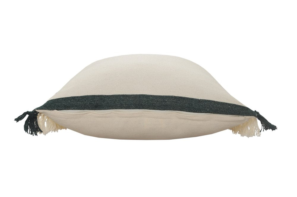 Set of Two 20" Green And Ivory Cotton Throw Pillows — view 3