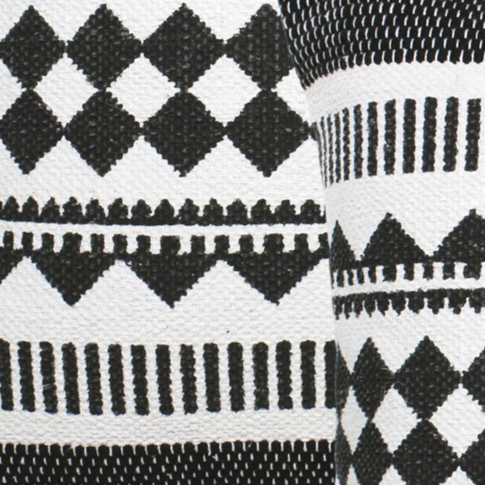 Set of Two 20" Black And White Geometric Cotton Blend Throw Pillows — view 2