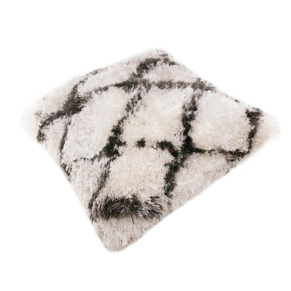 Set of Two 20" White And Black Diamond Throw Pillows — view 4