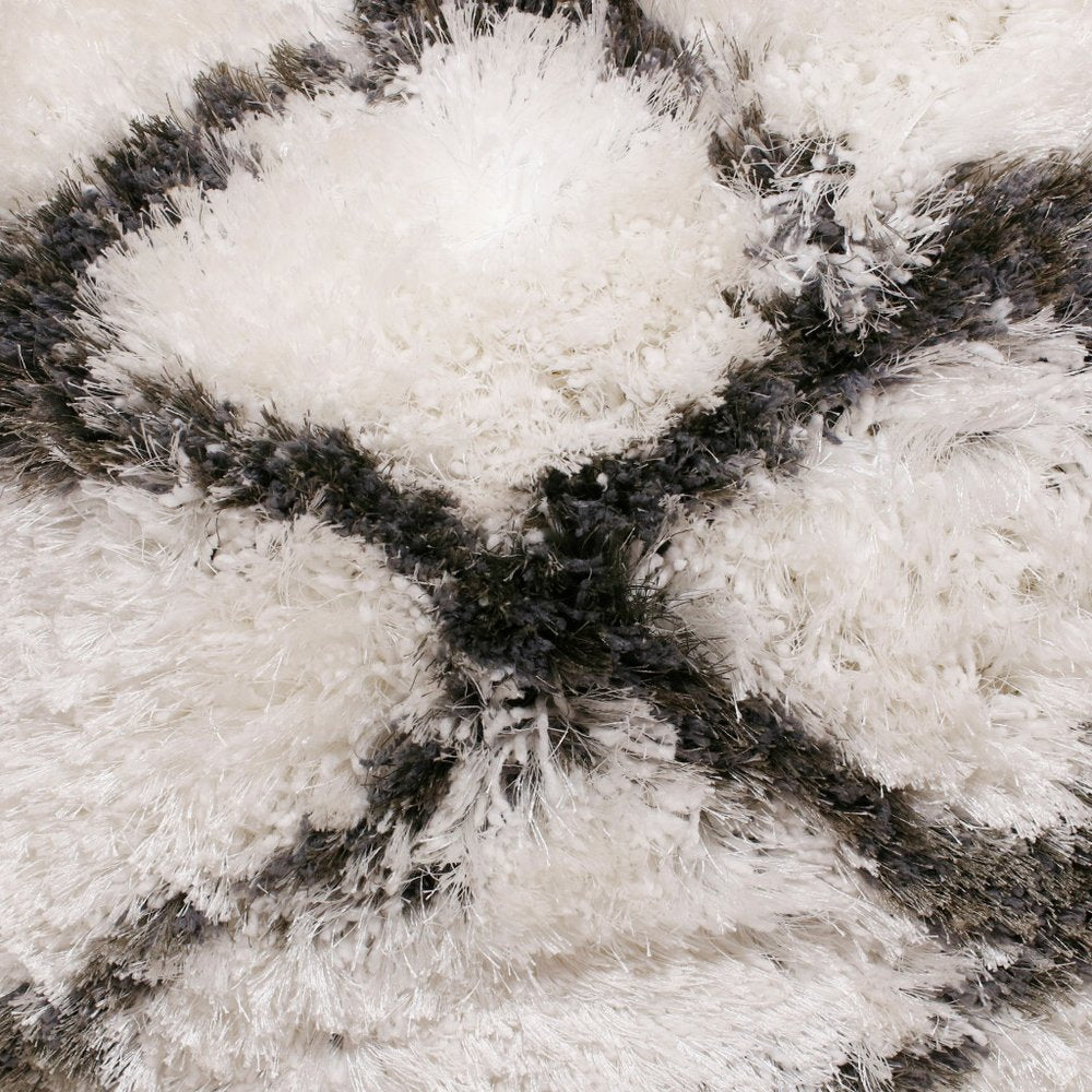 Set of Two 20" White And Black Diamond Throw Pillows — view 6