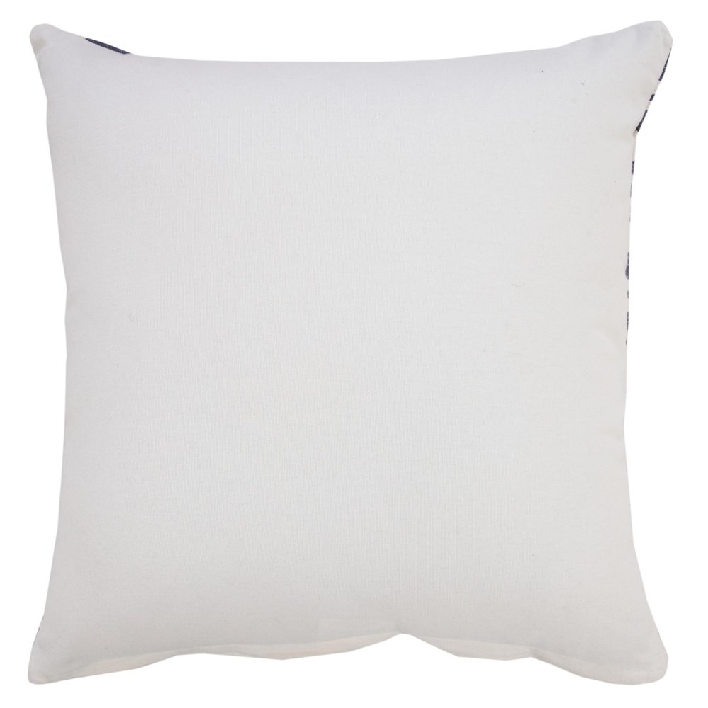 Set of Two 20" Navy Blue And Beige Geometric Cotton Throw Pillows