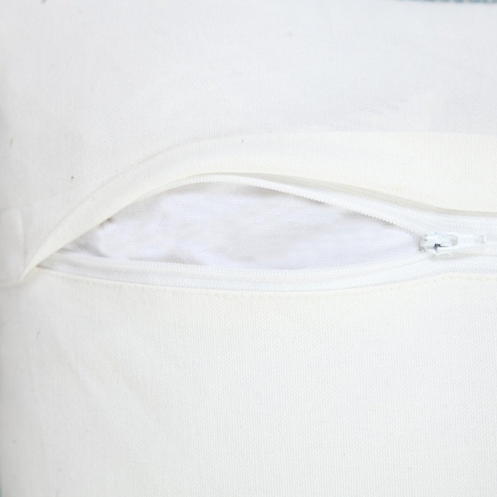 Set of Two 20" Blue Cotton Throw Pillows with Fringe