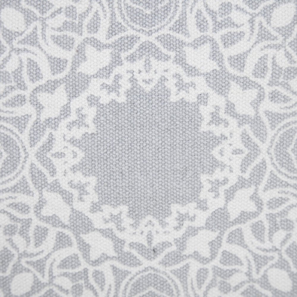 Set of Two 20" Gray And Off White Medallion Cotton Throw Pillows
