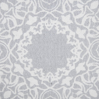 Set of Two 20" Gray And Off White Medallion Cotton Throw Pillows