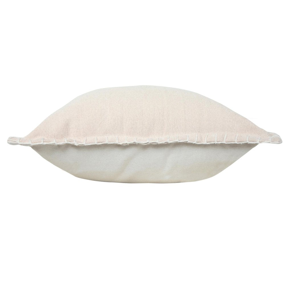 Set of Two 20" Tan And Beige Cotton Throw Pillows — view 3