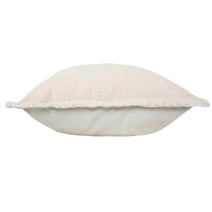 Set of Two 20" Tan And Beige Cotton Throw Pillows
