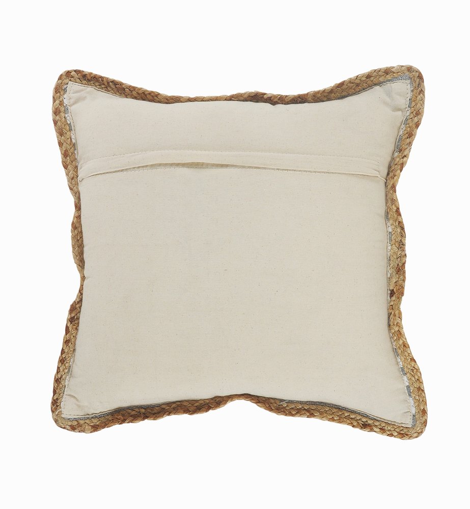 Set of Two 18" Gray And Off White Striped Cotton Blend Throw Pillows with Texture HomeRoots