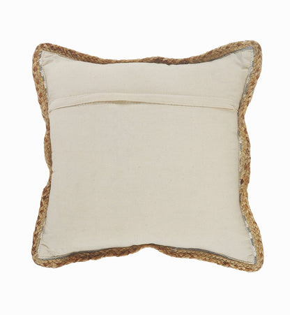 Set of Two 18" Gray And Off White Striped Cotton Blend Throw Pillows with Texture HomeRoots
