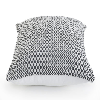 Set of Four 18" Black And White Geometric Cotton Throw Pillows