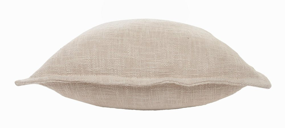 Set of Four 20" Beige Cotton Throw Pillows