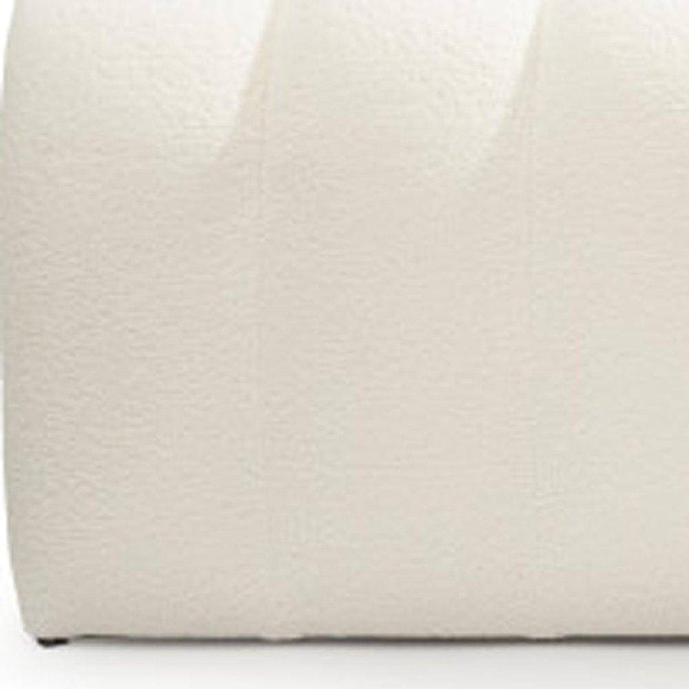 59" White Tufted Boucle Upholstered Bench HomeRoots
