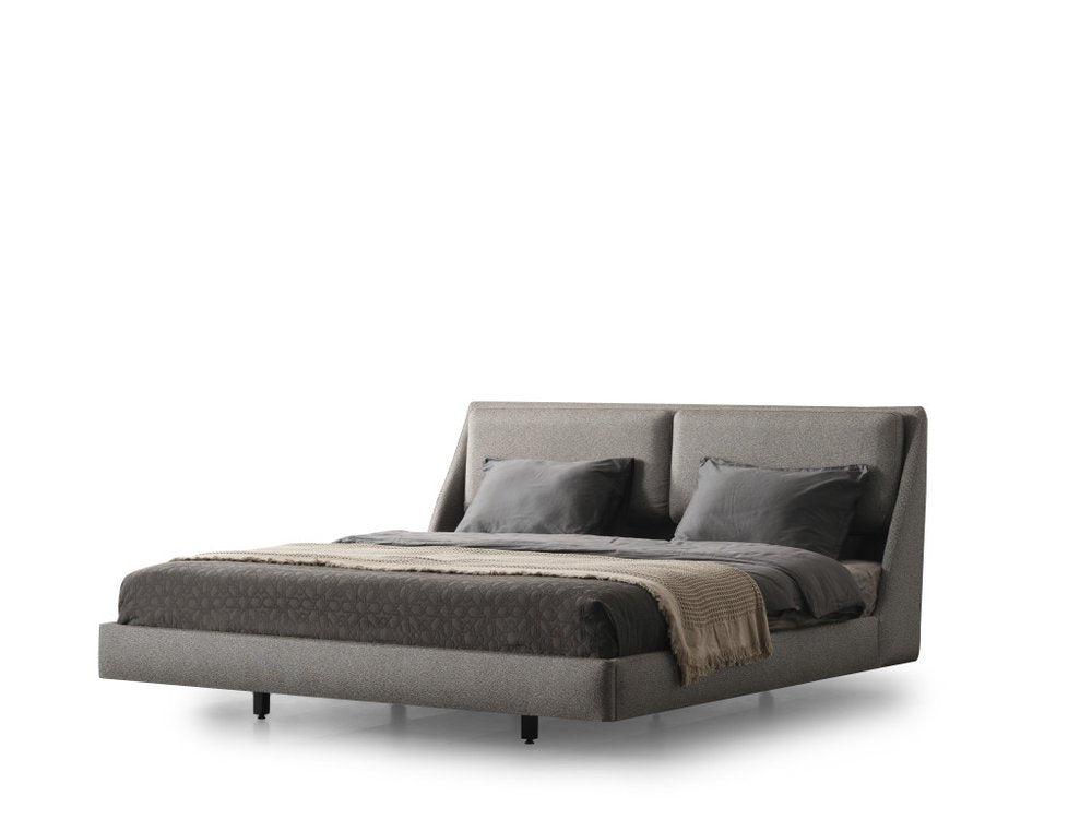 Gray Linen Upholstered King Bed Frame HomeRoots