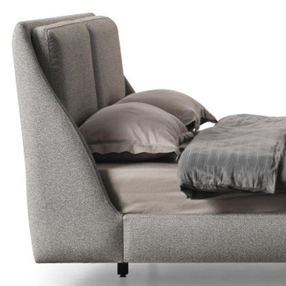 Gray Linen Upholstered King Bed Frame HomeRoots
