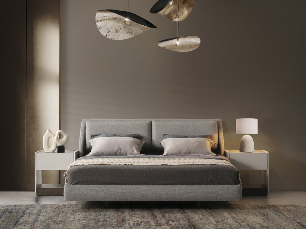 Gray Linen Upholstered Upholstered Queen Bed Frame HomeRoots