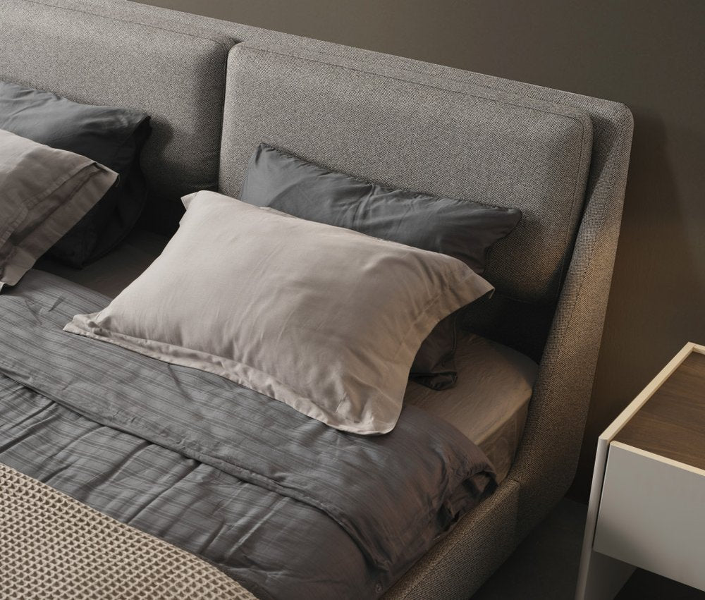 Gray Linen Upholstered Upholstered Queen Bed Frame HomeRoots