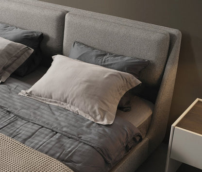 Gray Linen Upholstered Upholstered Queen Bed Frame HomeRoots