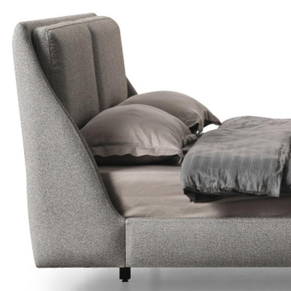 Gray Linen Upholstered Queen Bed Frame HomeRoots