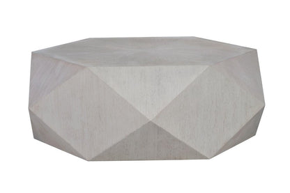 50" Gray Wood Hexagon Distressed Block Coffee Table HomeRoots