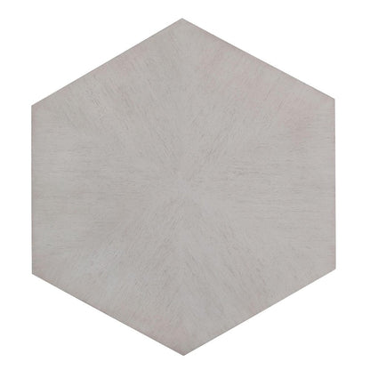 50" Gray Wood Hexagon Distressed Block Coffee Table