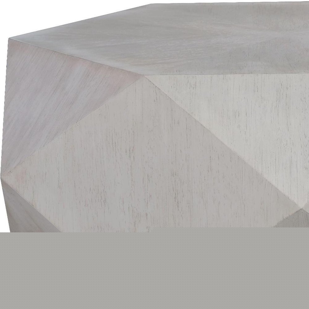 50" Gray Wood Hexagon Distressed Block Coffee Table HomeRoots