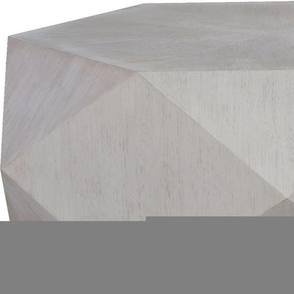50" Gray Wood Hexagon Distressed Block Coffee Table HomeRoots