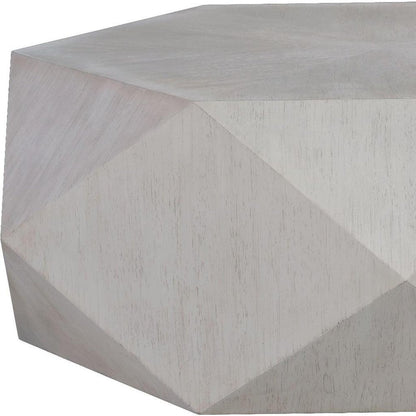 50" Gray Wood Hexagon Distressed Block Coffee Table HomeRoots