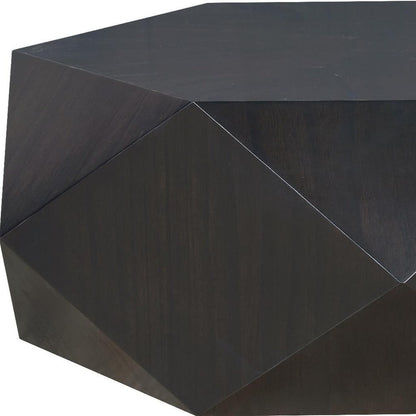 50" Black Wood Hexagon Block Coffee Table HomeRoots