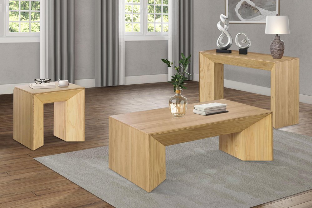 53" Oak Wood Sled Coffee Table HomeRoots