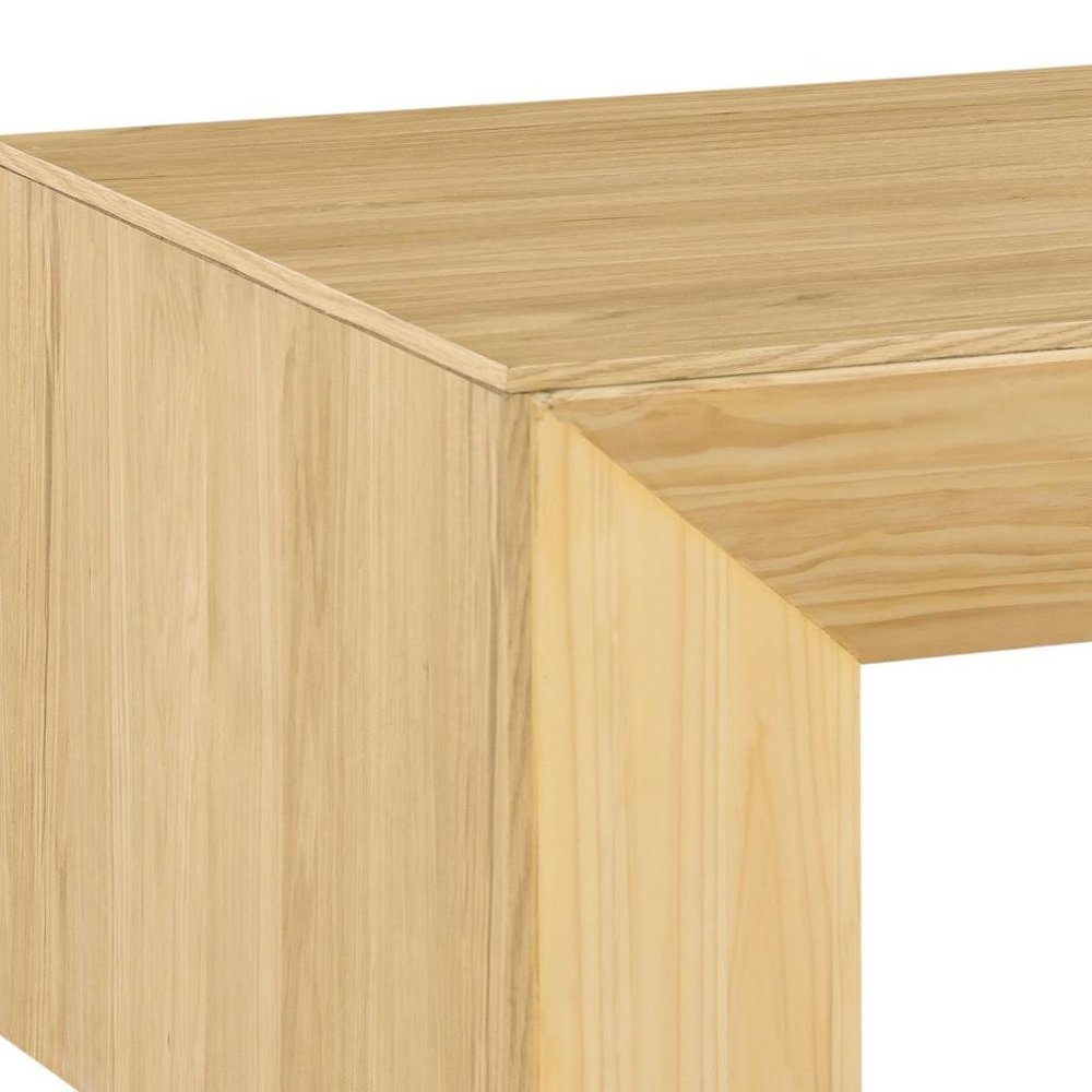 53" Oak Wood Sled Coffee Table HomeRoots