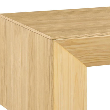 53" Oak Wood Sled Coffee Table HomeRoots