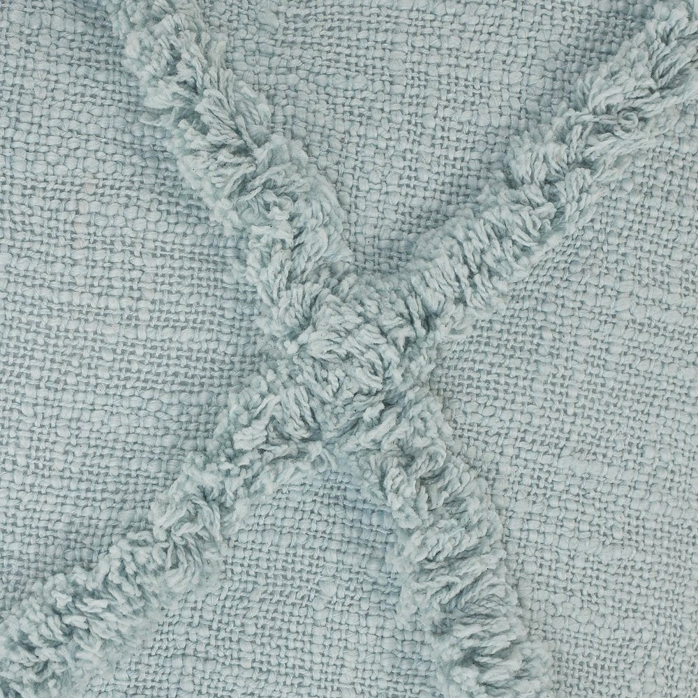 Set of Two 18" Pale Aqua Diamond Cotton Throw Pillow Covers