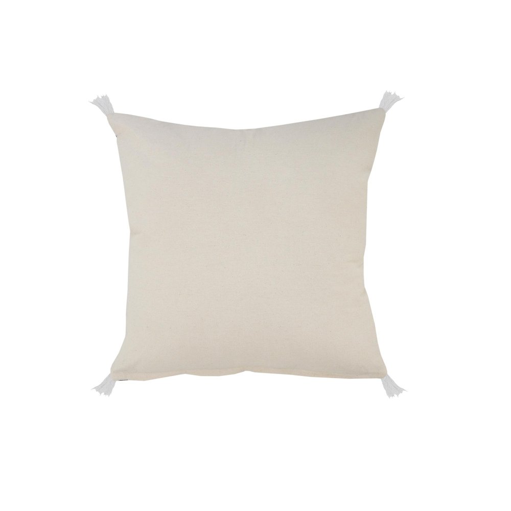 Set of Two 20" Beige And Brown Cotton Throw Pillows with Tufts — view 2