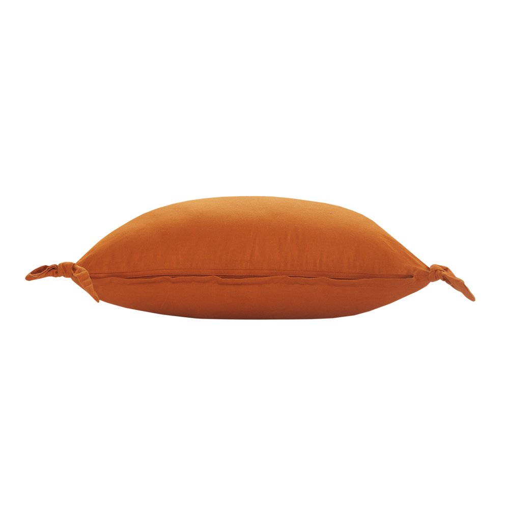 Set of Two 16" X 24" Orange Lumbar Cotton Throw Pillows