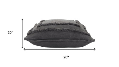 Set of Two 20" Dark Gray Geometric Cotton Throw Pillows