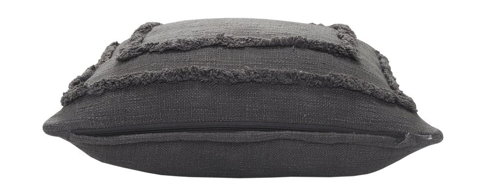 Set of Two 20" Dark Gray Geometric Cotton Throw Pillows — view 2
