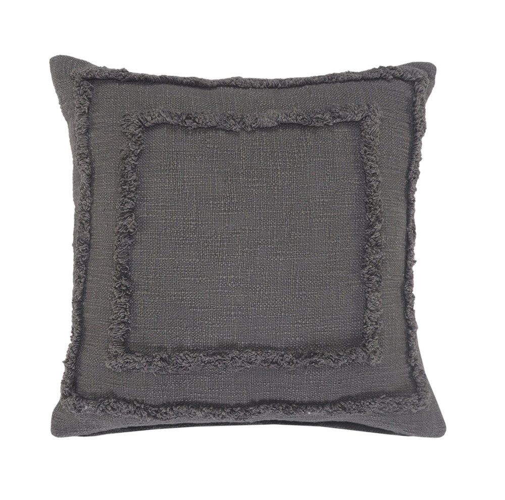 Set of Two 20" Dark Gray Geometric Cotton Throw Pillows