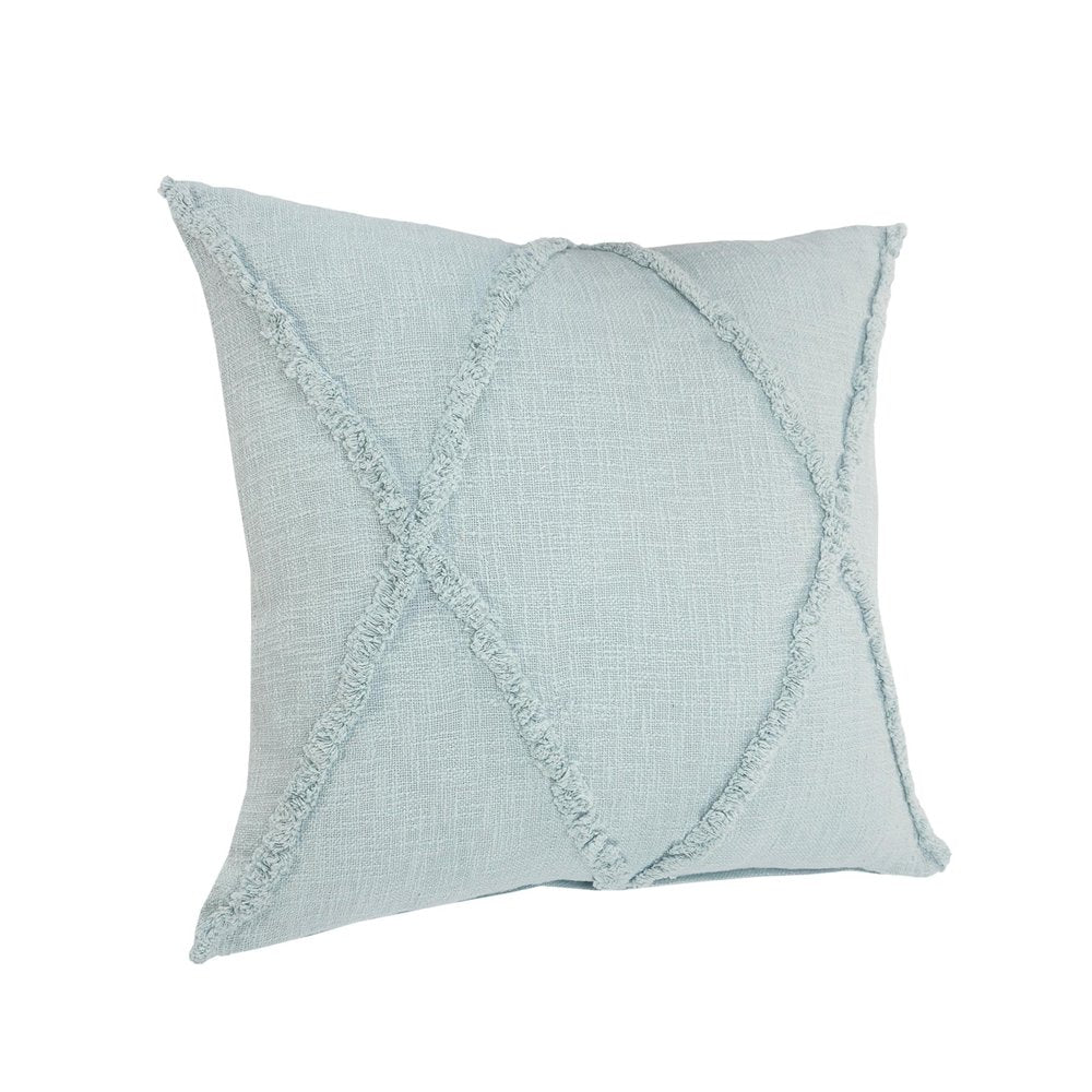 Set of Four 18" Light Blue Diamond Cotton Throw Pillows — view 6