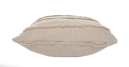 Set of Four 20" Beige Striped Cotton Throw Pillows