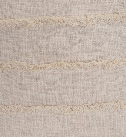 Set of Four 20" Beige Striped Cotton Throw Pillows
