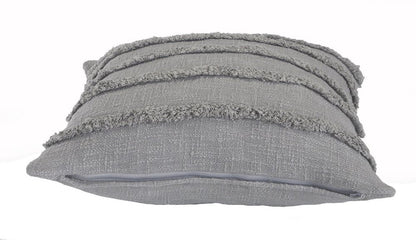 Set of Four 20" Gray Striped Cotton Throw Pillows