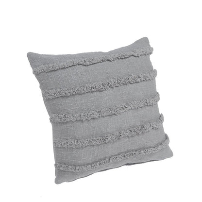 Set of Four 20" Gray Striped Cotton Throw Pillows
