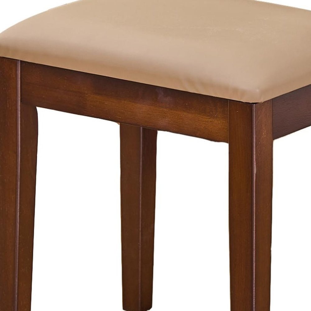 47" Brown Wood Mirrored Vanity Table HomeRoots