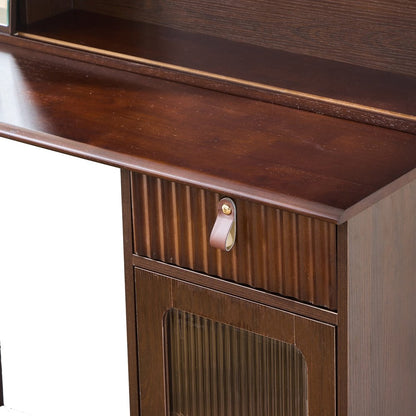 47" Brown Wood Mirrored Vanity Table HomeRoots