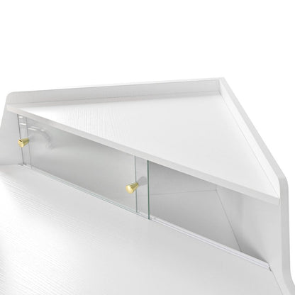 56" White Wood Mirrored Vanity Table HomeRoots