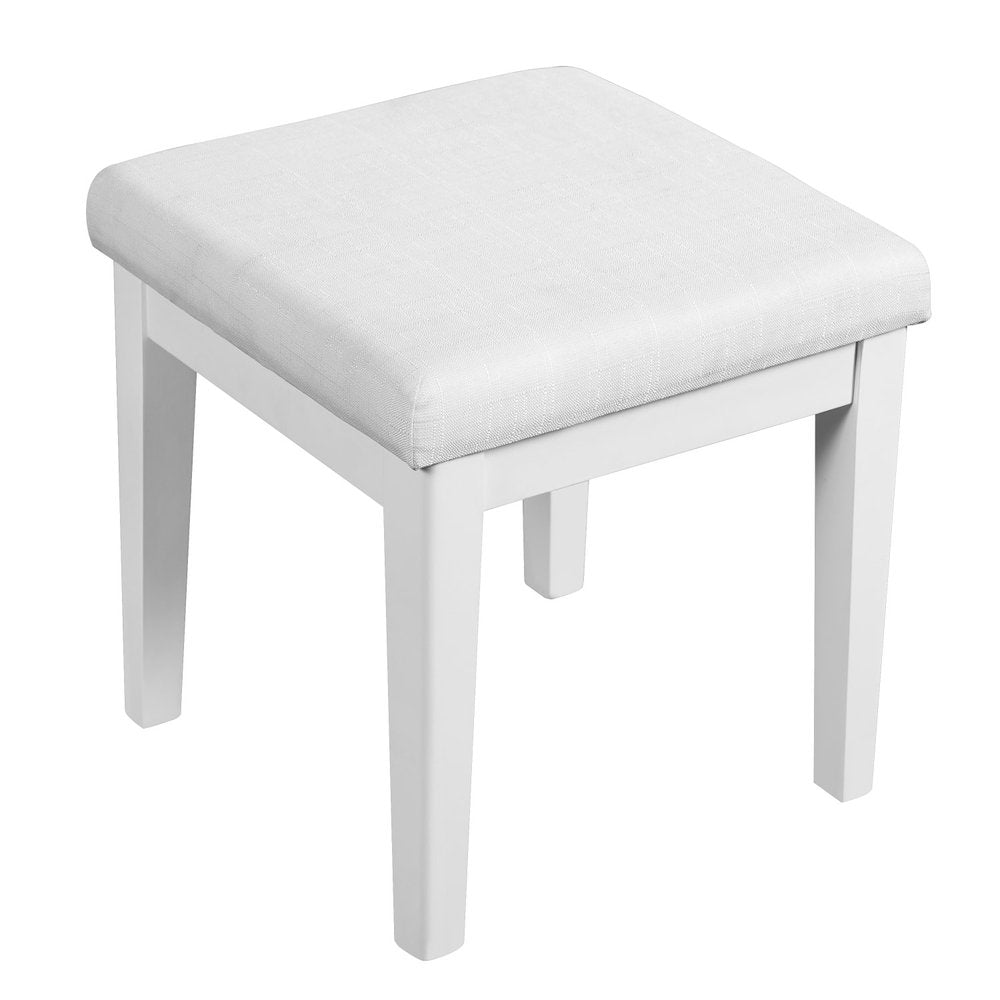 47" White Wood Mirrored Six Drawer Vanity Table HomeRoots